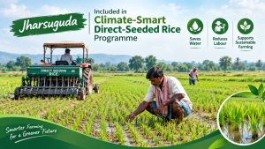 Jharsuguda Included in Climate-Smart Direct-Seeded Rice Programme